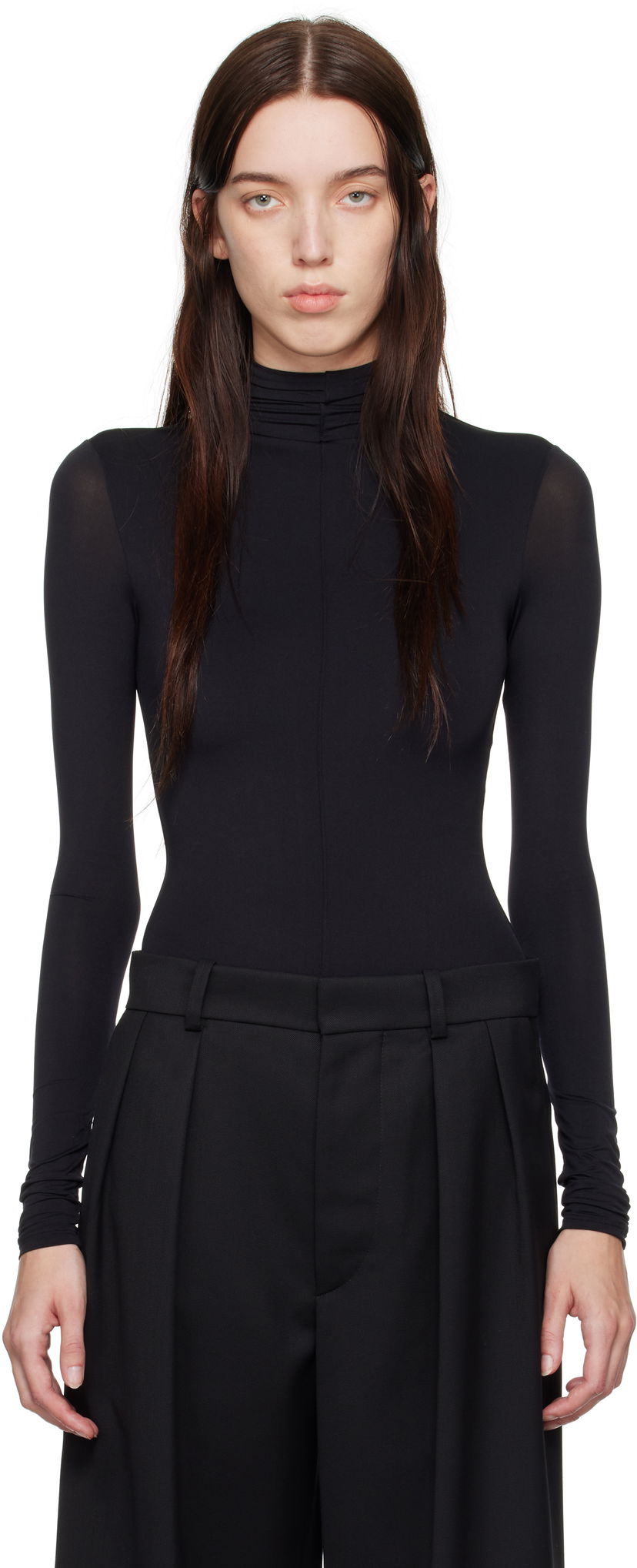 Body WARDROBE.NYC Long Sleeve Bodysuit Musta | W1086R18JE