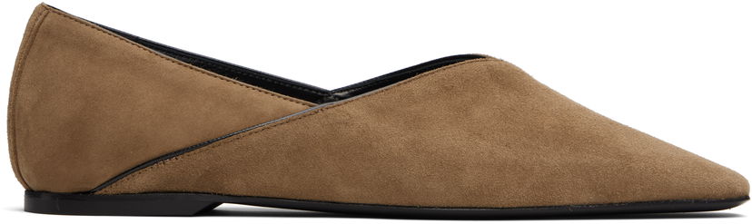 Vaatteet TOTEME TOTEME Everyday Suede Ballerina Flats Ruskea | 253-WAS2759-LE0071