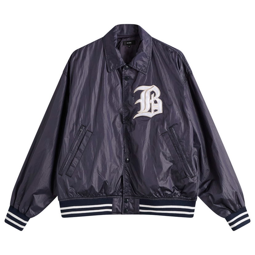 Bomber-takki BEAMS BEAMS Satin Varsity Jacket Tummansininen | 1118-3294-139-79