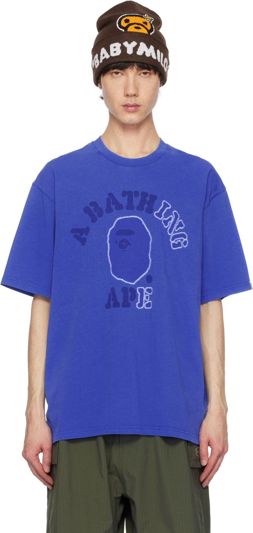 T-paita BAPE Garment Dye College Relaxed Fit T-Shirt Sininen | 001CSK801314M