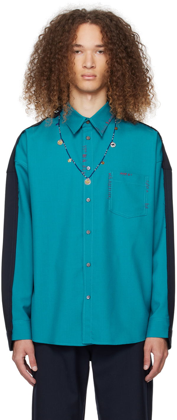 Paita Marni Contrast Shirt Sininen | CUMU0278QS TW839