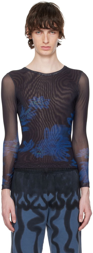 T-paita Collina Strada Collina Strada Cardio Floral Mesh Long Sleeve T-Shirt Musta | XX3341, 0