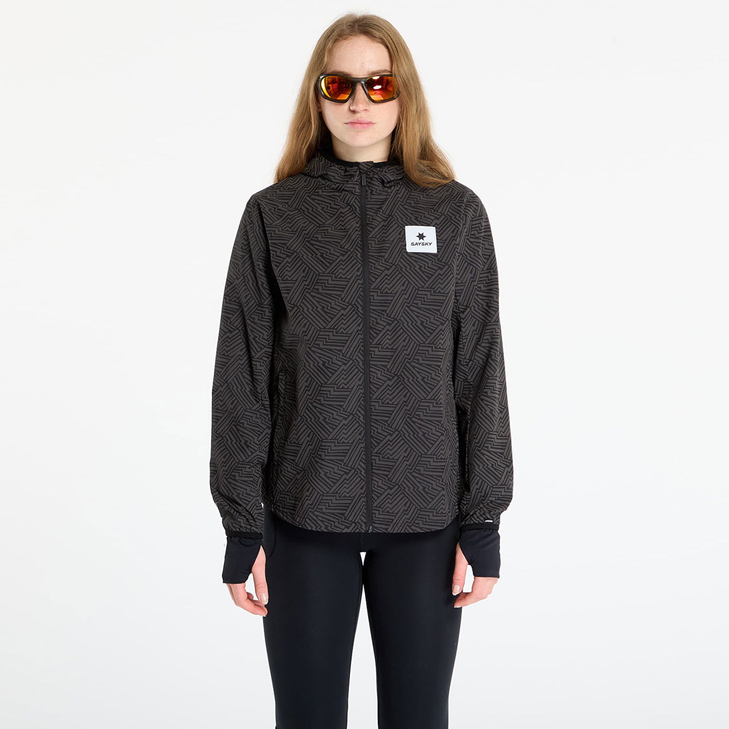 Tuulitakki Saysky Reflective Blaze Patterned Jacket Musta | OWRJA01C1050, 0