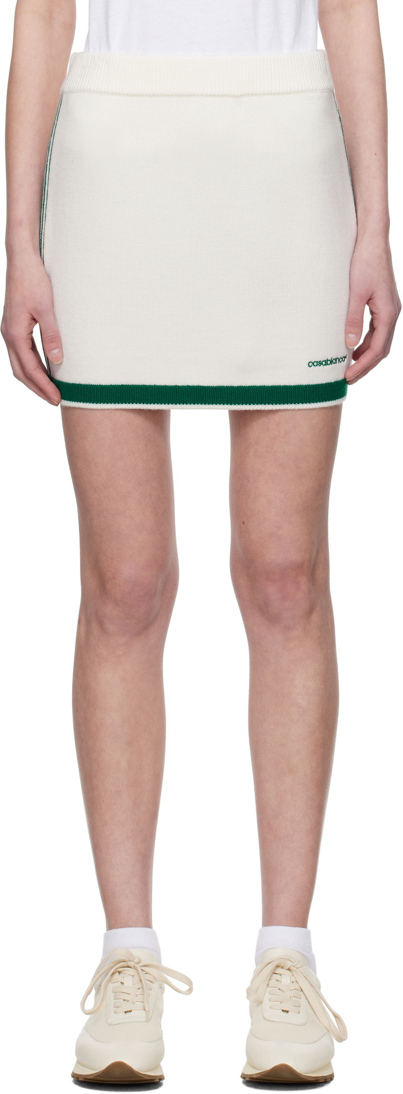 Hame Casablanca Casablanca Knit Tennis Miniskirt Valkoinen | WPS25-KW-857-01