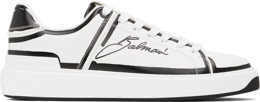 Tennarit ja kengät Balmain Balmain B-Court Printed Calfskin Valkoinen | EM1VI288LCLP