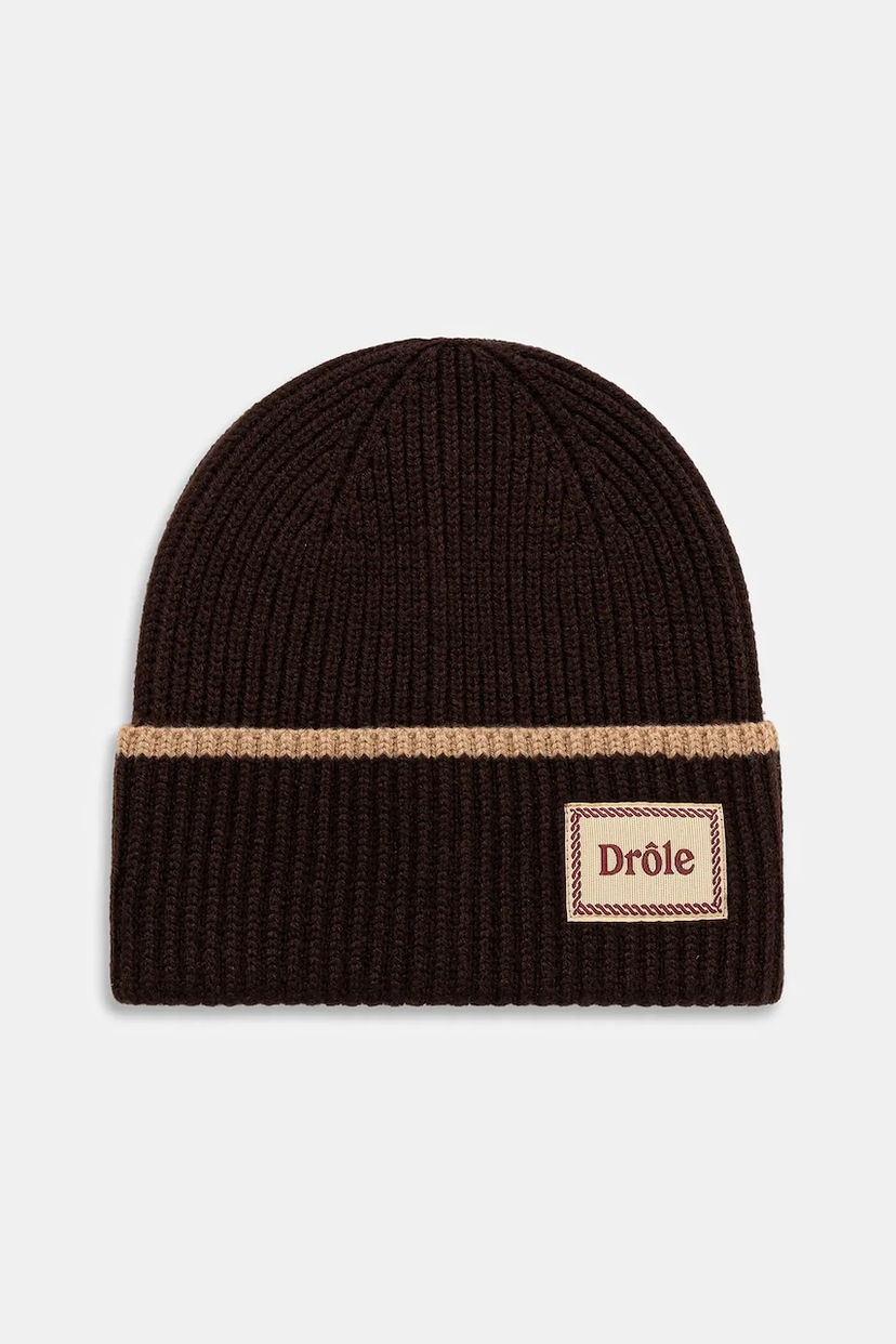 Pipo Drôle de Monsieur Drôle de Monsieur Le Bonnet Ribbed Knit Beanie Ruskea | I.BN104.WO007