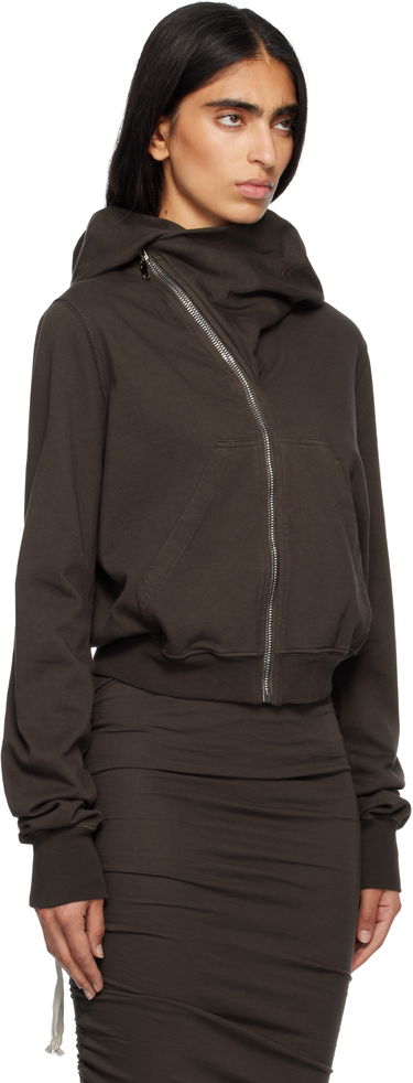 Huppari Rick Owens Concordians Mountain Asymmetrical Zip Hoodie Ruskea | DS02E7247 RIG, 1
