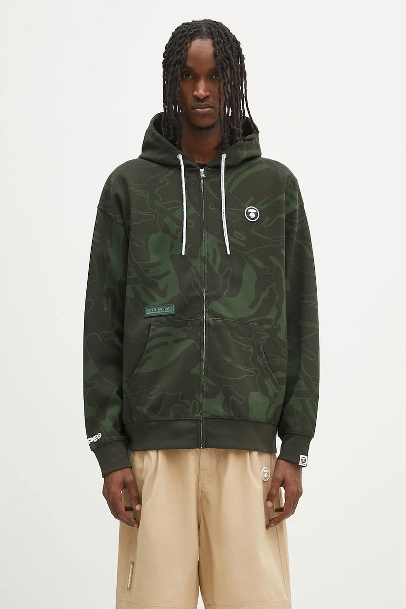 Huppari AAPE by A Bathing Ape AAPE Now Zip Up Hoodie Vihreä | AAPSWMB326XXN