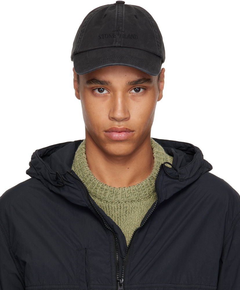 Korkki Stone Island Stone Island Brushed Cotton Gabardine Cap Musta | K1S15 9100002 S0106