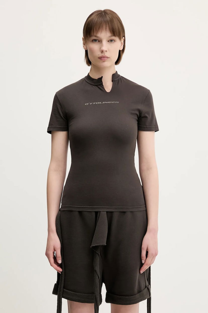 T-paita Ottolinger Ottolinger Cut Out T-Shirt Ruskea | 115.104015.02