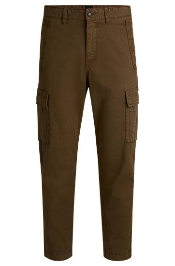 Cargo housut BOSS Stretch Cotton Twill Cargo Trousers Ruskea | 50530599