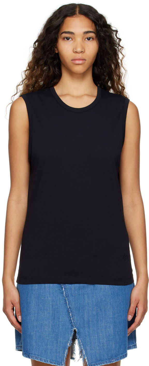 Tankkitoppi Maison Margiela Sleeveless Crewneck Top Musta | S52NL0062 S24312