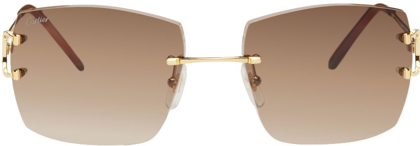 Aurinkolasit Cartier Rectangular Sunglasses Beige | CT0009RS, 0