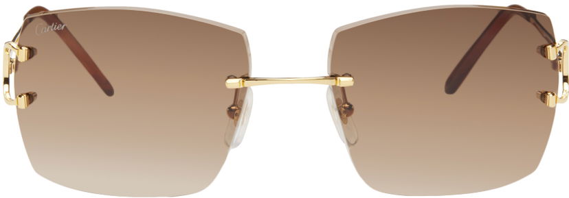 Aurinkolasit Cartier Rectangular Sunglasses Beige | CT0009RS