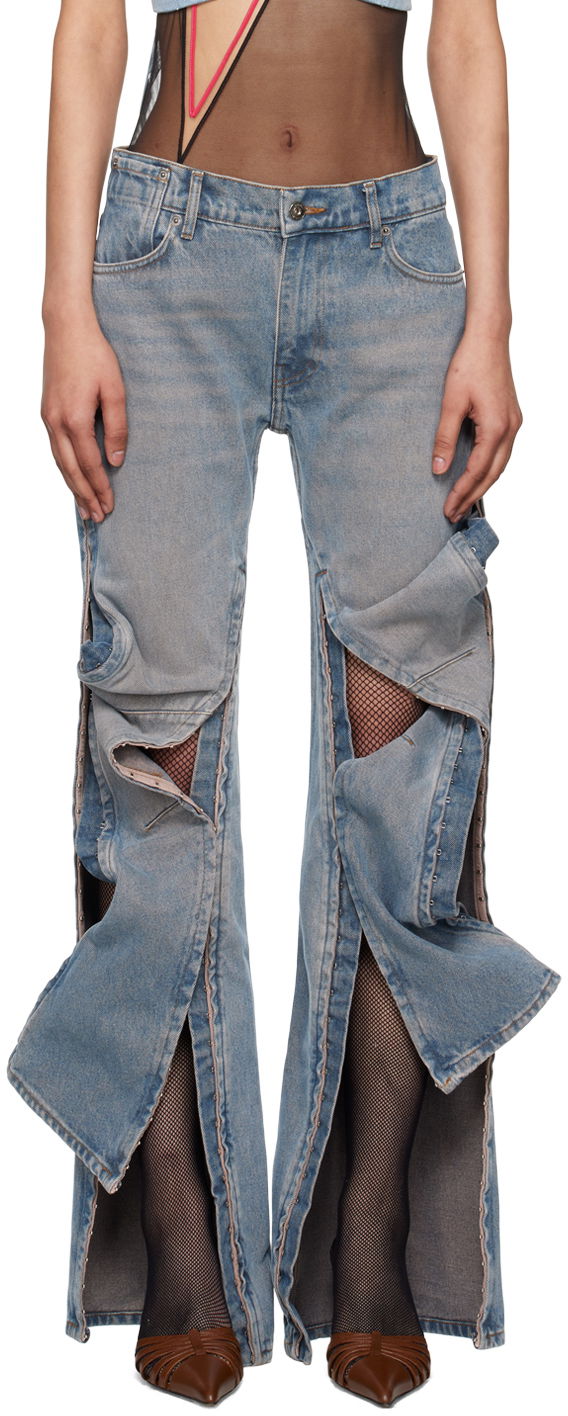 Jeans Y/PROJECT Blue Hook-Eye Jeans Sininen | 107PA002