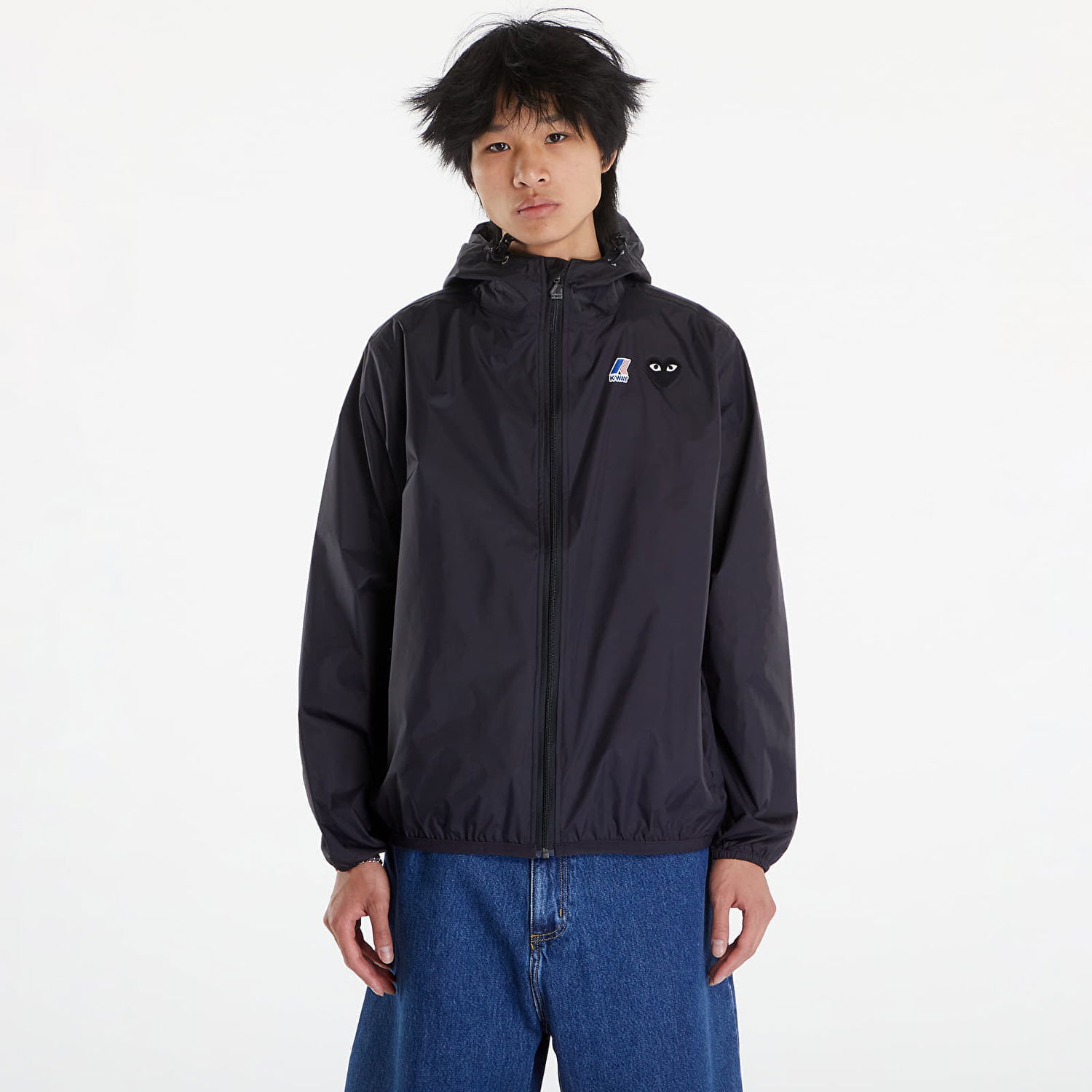 Takki Comme des Garçons PLAY x K-Way Emblem Jacket UNISEX Black Pure Musta | AZ-J507 Black, 0