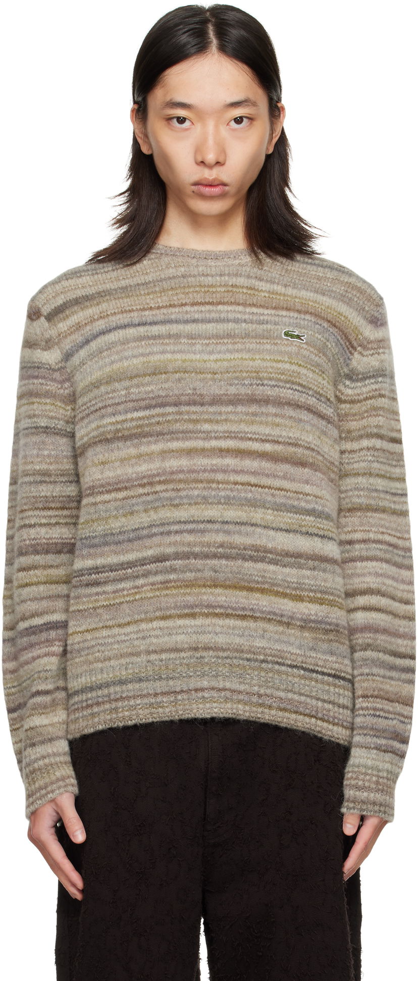 Villapaita Lacoste Lacoste Knit Alpaca and Wool Blend Sweater Beige | AH5221_9IP