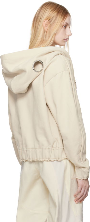 Huppari Moncler Moncler Genius x Willow Smith Zip-Up Cotton Hoodie Beige | J209T 8G00001 - 899WC, 2