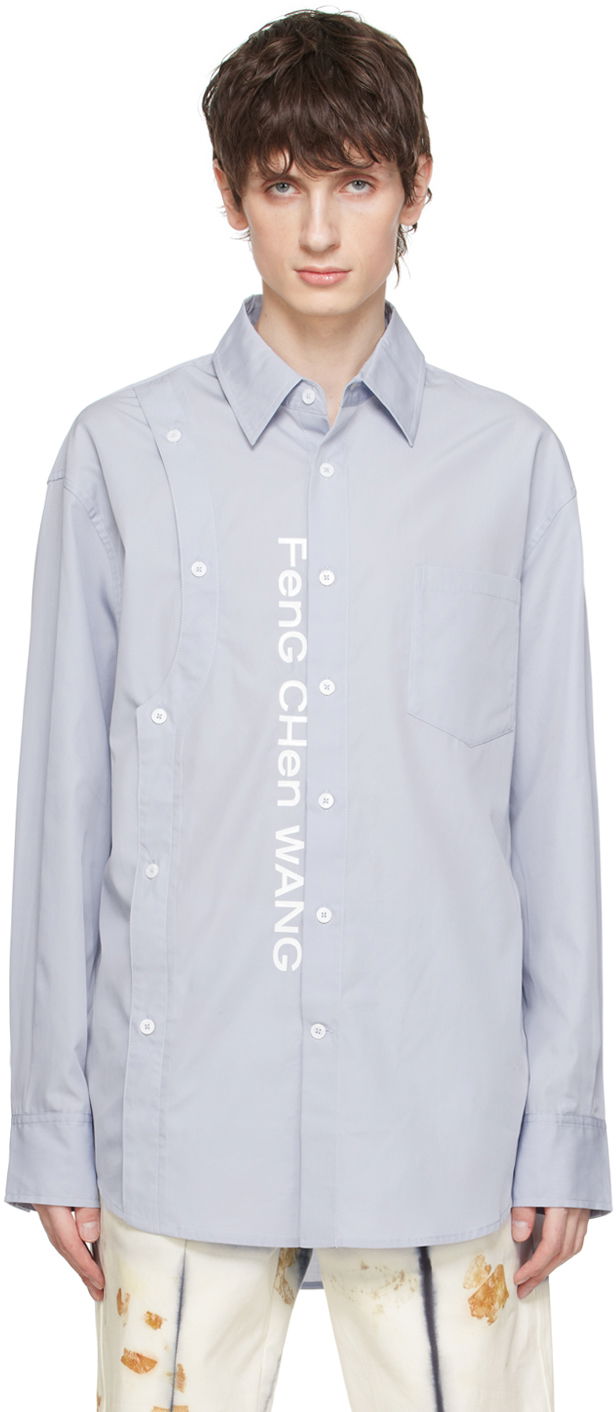 Paita Feng Chen Wang Feng Chen Wang Printed Shirt Sininen | FMS17SR03B