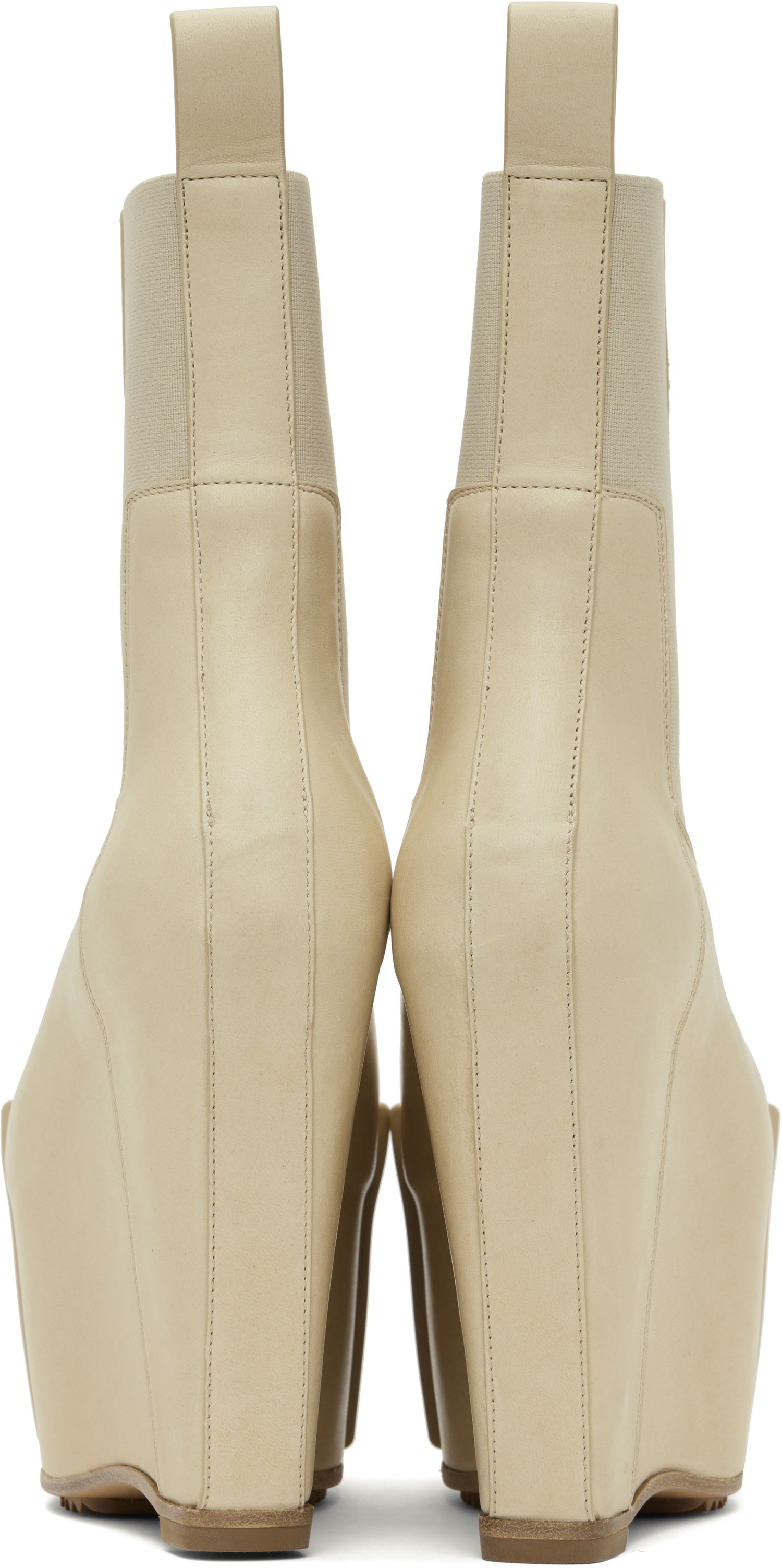Vaatteet Rick Owens Rick Owens Hollywood Grilled Wedge Beatle Chelsea Boots Beige | RP01E7848 LBHGR, 1
