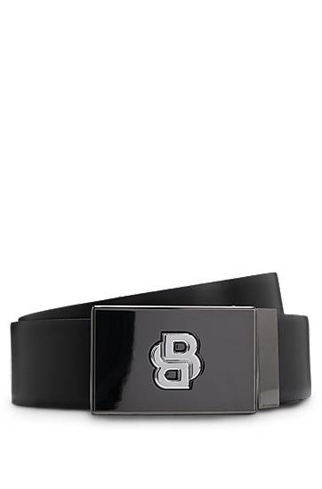 Vyöt BOSS Reversible Italian leather belt with metallic buckle Musta | 50553335