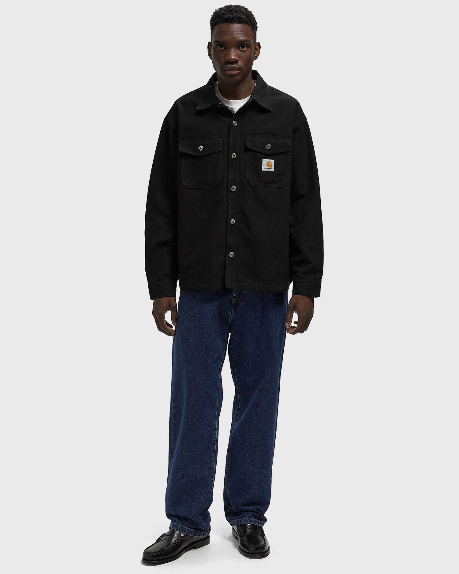 Paita Carhartt WIP Selby Collared Long-Sleeve Button-Up Shirt Jacket with Chest Pockets Musta | I035305-89.XX, 1