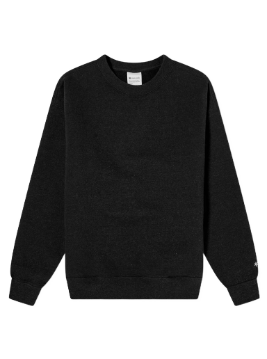 Huppari Snow Peak Recycled Cotton Crew Neck Sweat Musta | SW-22SU401-BK