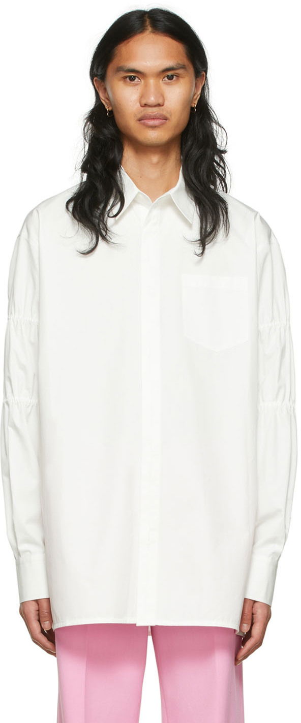 Paita We11done Cotton Oversized Shirt Valkoinen | WD-BL1-22-141-M-WH