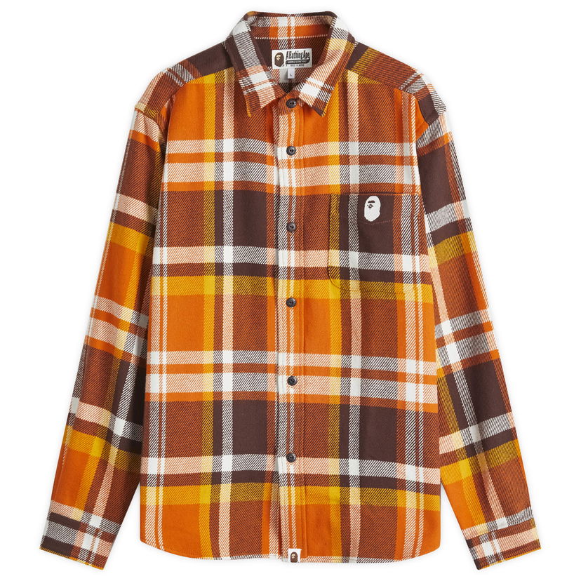 Paita BAPE Checked Overshirt Oranssi | 001SHK801004M-ORG