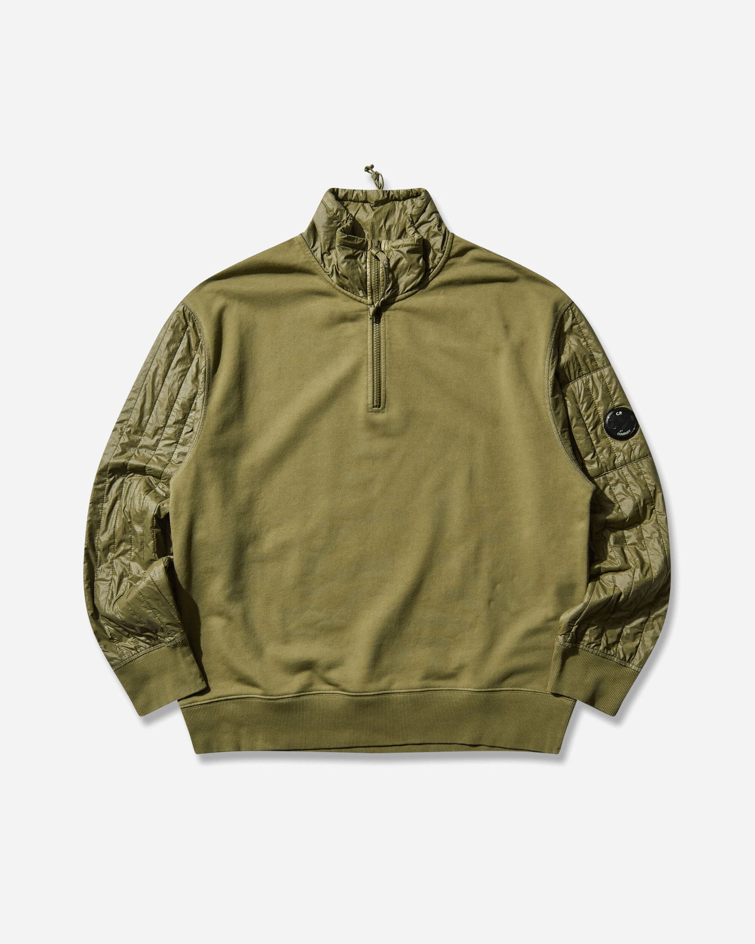 Huppari C.P. Company Diagonal Raised Fleece Mixed Half Zip Sweatshirt Vihreä | 19CMSS052A-005835M 652, 0