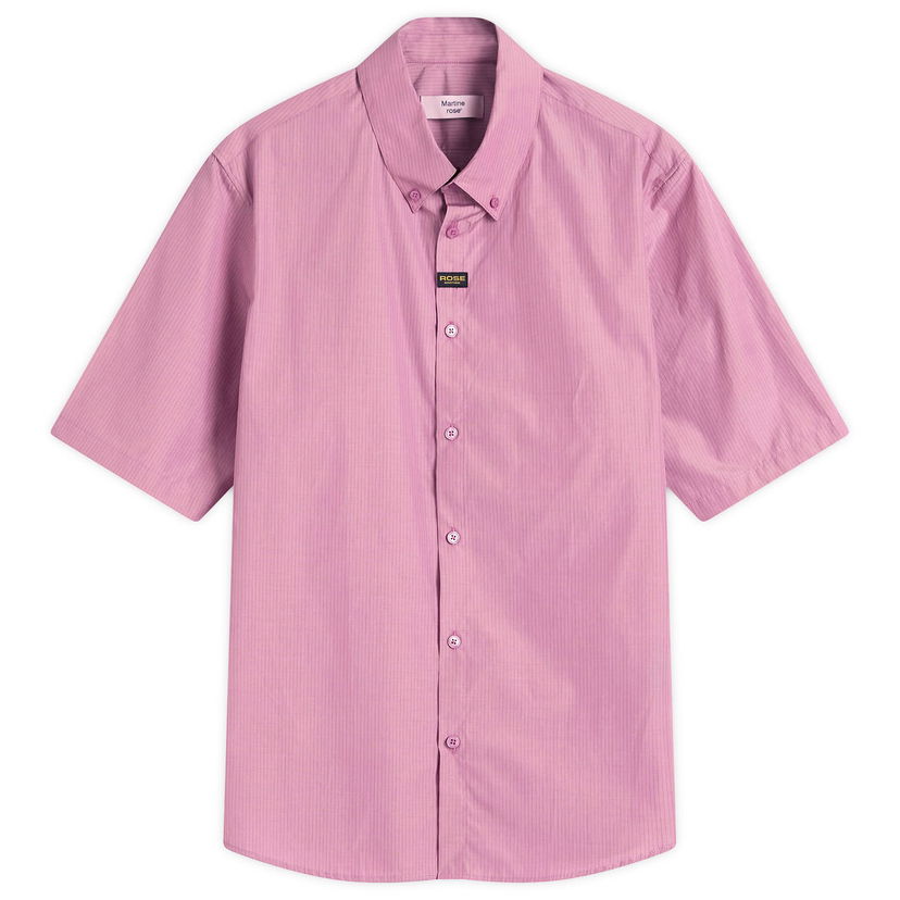 Paita Martine Rose Martine Rose Short Sleeve Striped Shirt, Size Large Vaaleanpunainen | 466WS22604-PRPBLK