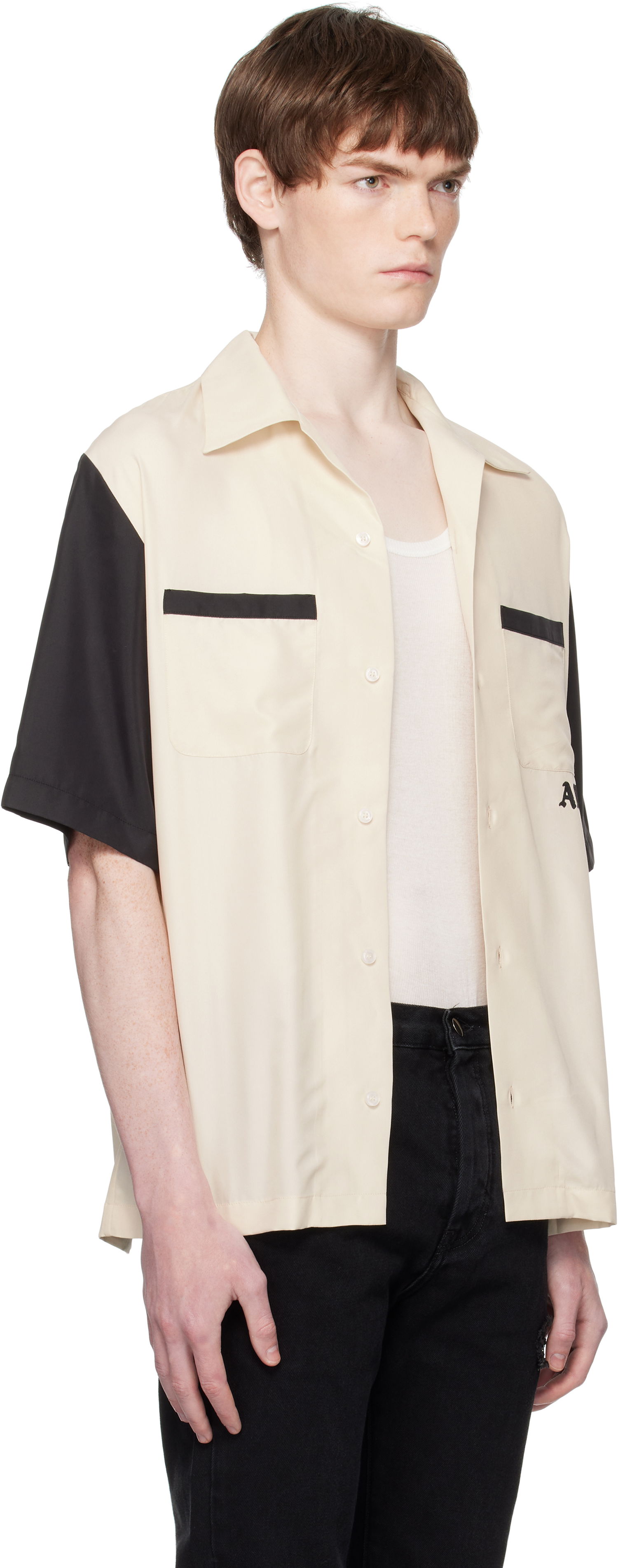 Paita AMIRI AMIRI 'Try It' Bowling Shirt Beige | AMSTCA1149, 1