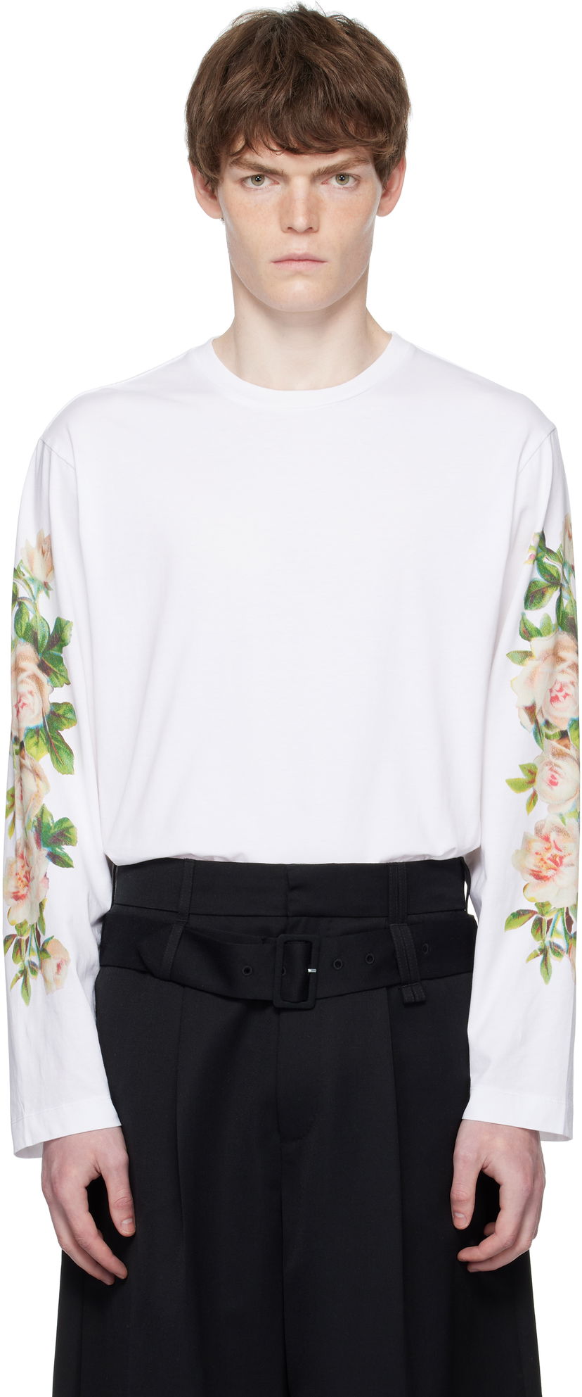 T-paita Simone Rocha Simone Rocha Rose Bouquet Long Sleeve T-shirt Valkoinen | 5194P52-M 0569