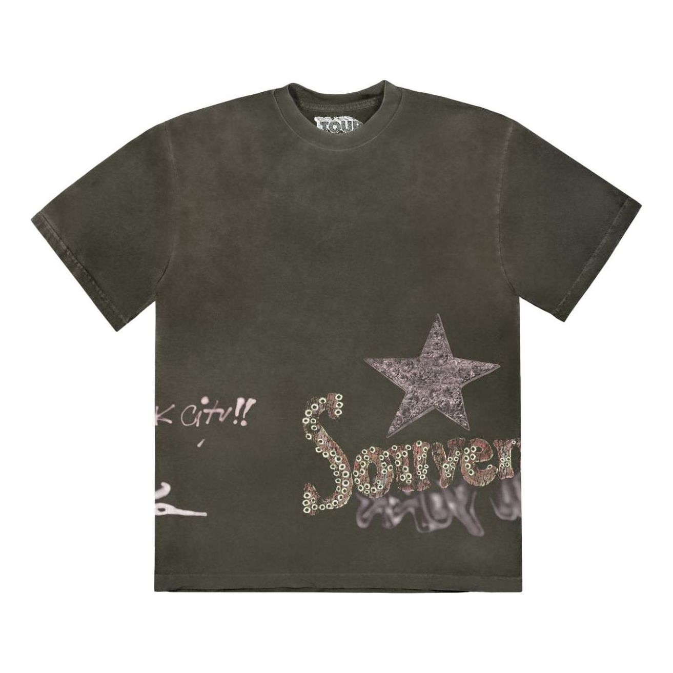 T-paita Cactus Jack by Travis Scott Travis Scott Utopia Souvenir Graphic Tee Vihreä | TSCM-SS32, 0