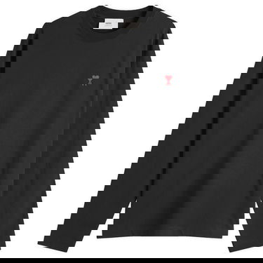 T-paita AMI AMI Paris Small A Heart Long Sleeve T-Shirt, Size Large Musta | BFUTS235-724-001, 0