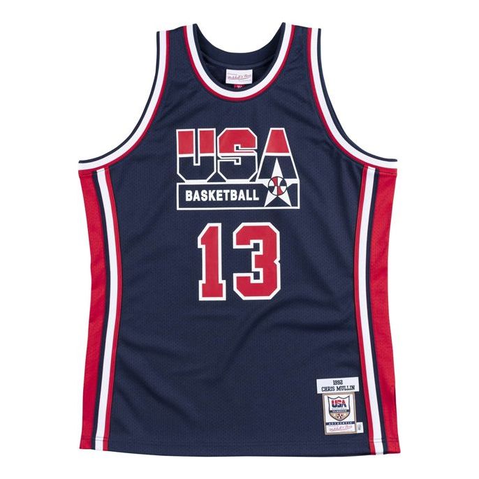Jersey Mitchell & Ness Mitchell & Ness Team USA Chris Mullin 1992 Authentic Jersey Tummansininen | AJY4GS18417-USANAVY92CMU