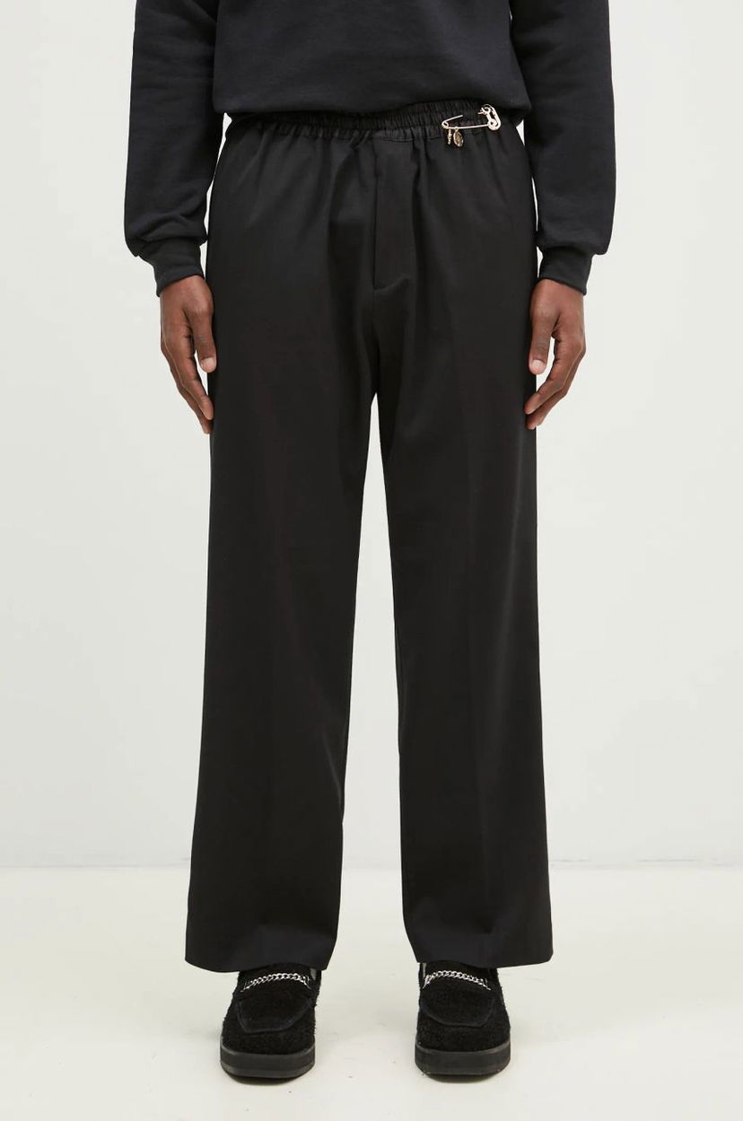 Housut Aries Tailored Slacker Wool-Blend Trousers Musta | AR3020002
