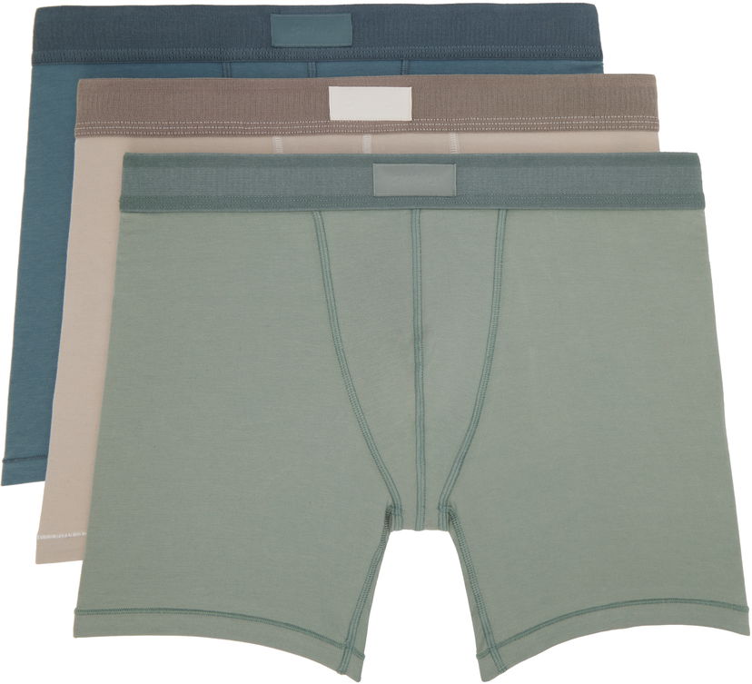 Nyrkkeilijät SKIMS SKIMS Cotton 5 Three-Pack Boxer Briefs Vihreä | BO-BBR-5635M-STONE MULTI