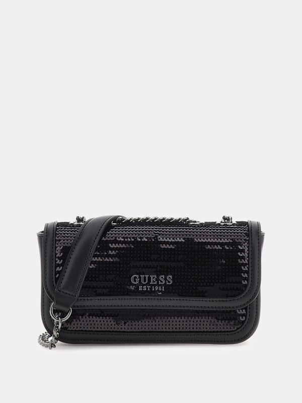 Käsilaukku GUESS Sequinned Mini Crossbody Musta | HWEM9203780, 0