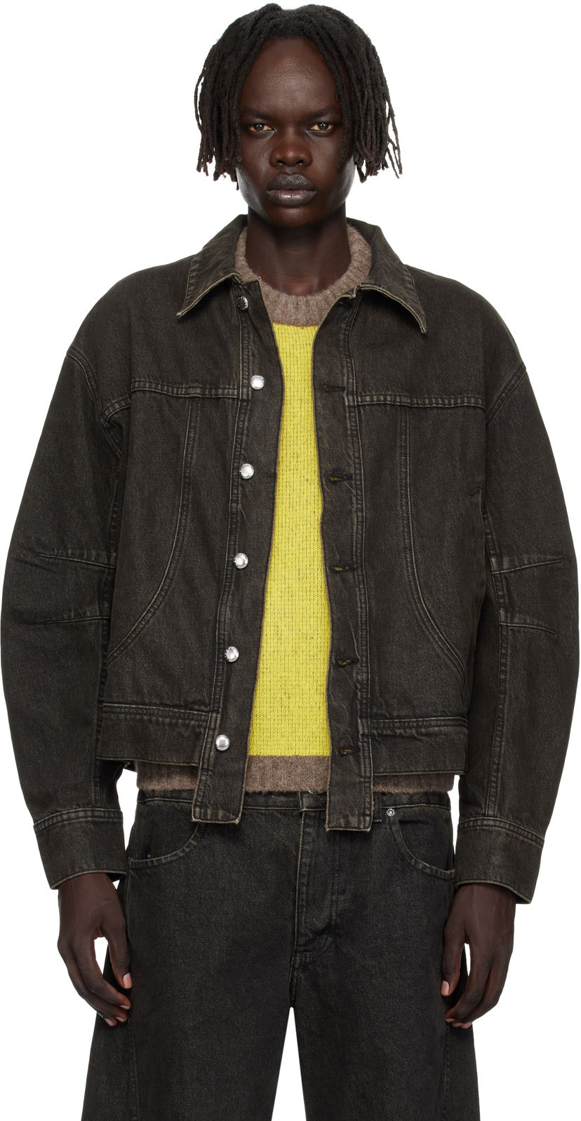 Takki Eckhaus Latta Eckhaus Latta 'El Jacket Redux' Denim Jacket Musta | 1224-EL-PF25-S