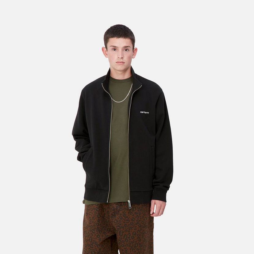 Huppari Carhartt WIP Embroidered Logo Zip-Up Jacket Musta | I033062_9
