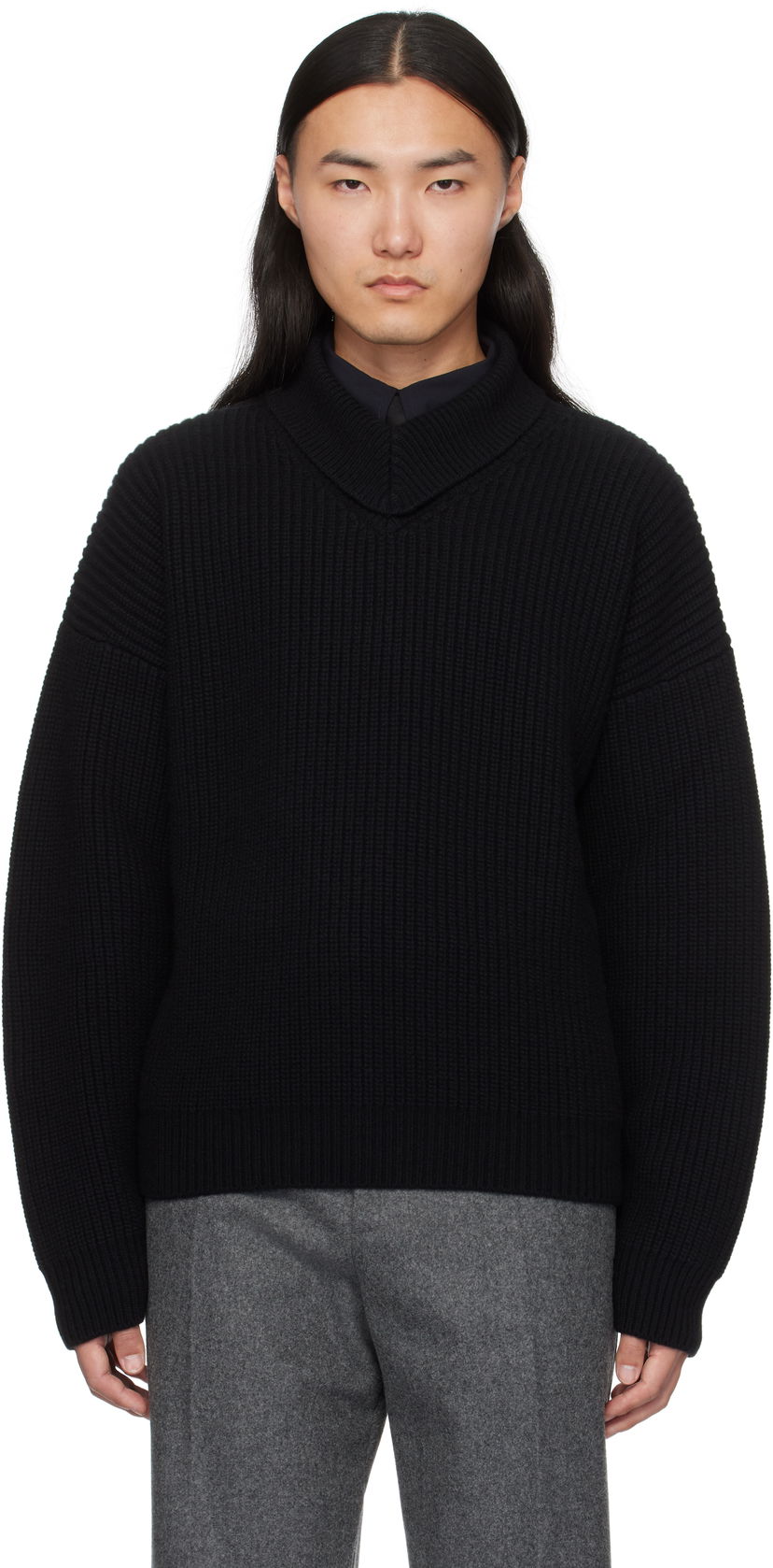 Villapaita Bottega Veneta Veneta Wool & Cashmere Rib Turtleneck Musta | 812511V4VY01000