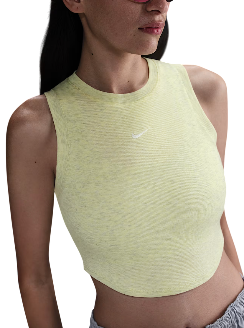 Tankkitoppi Nike Nike Chill Knit Cropped Tank Top Keltainen | fb8279-701