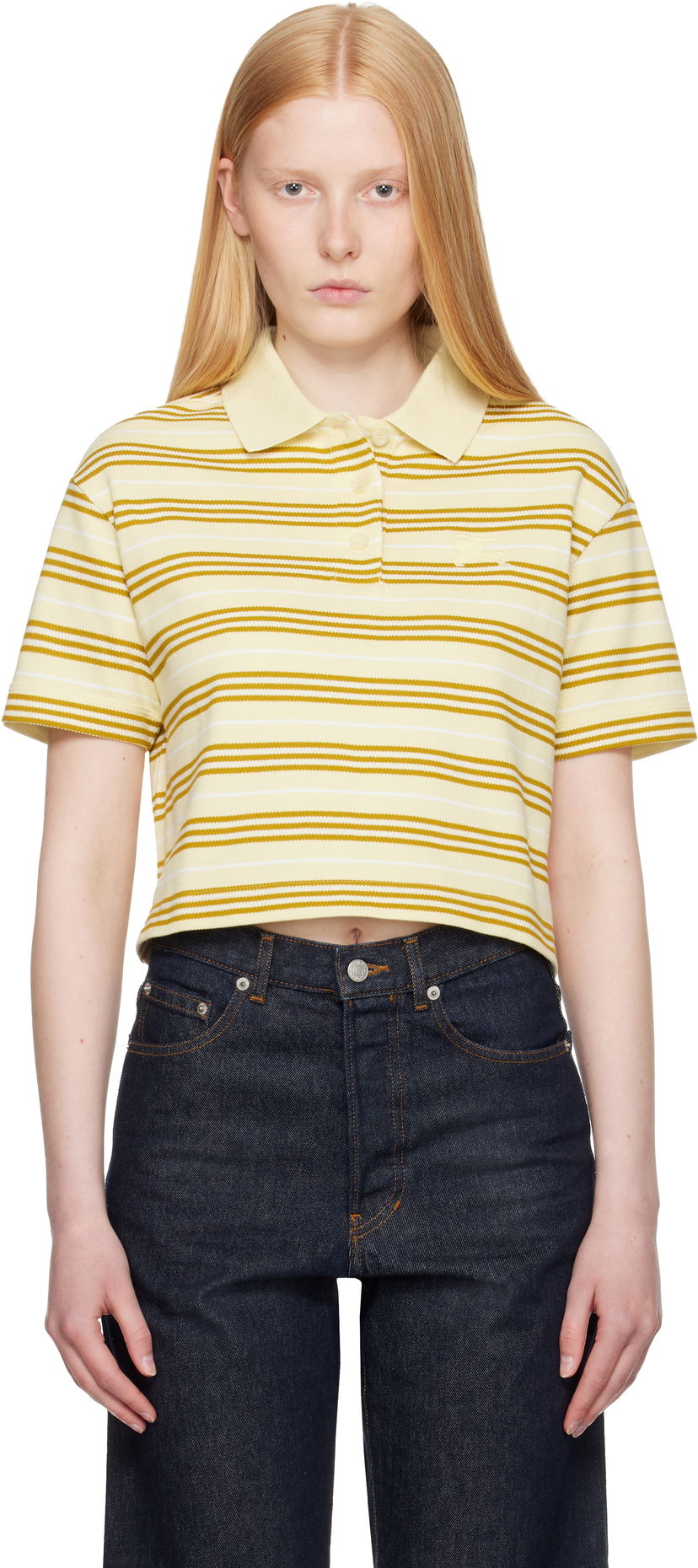 Poolopaita Burberry Burberry Cropped Striped Polo Keltainen | 8106271