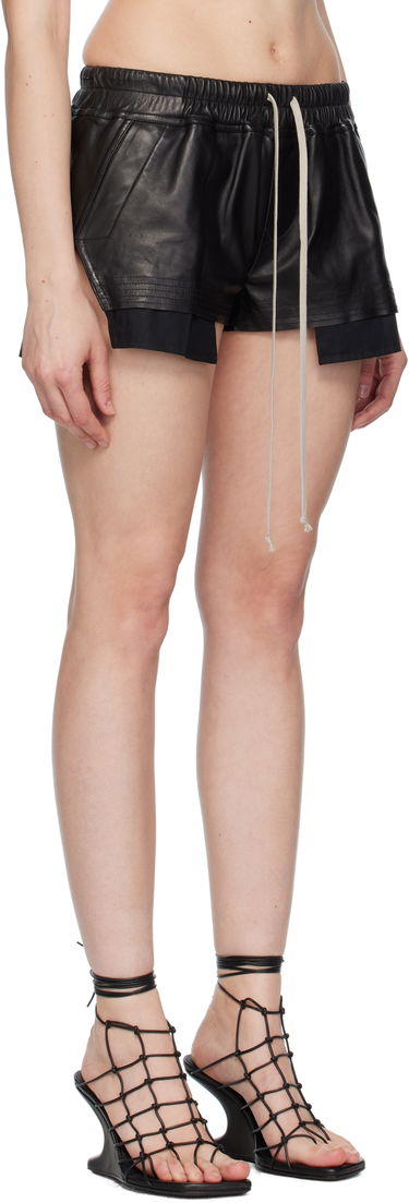 Shortsit Rick Owens Rick Owens Concordians Fog Boxers Leather Shorts Musta | RP02E4316 LBY, 1