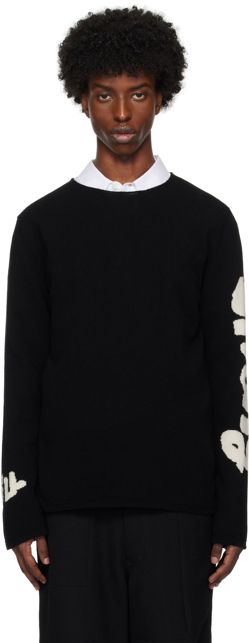 Villapaita Comme des Garçons Crewneck Sweater Musta | FN-N006-W24