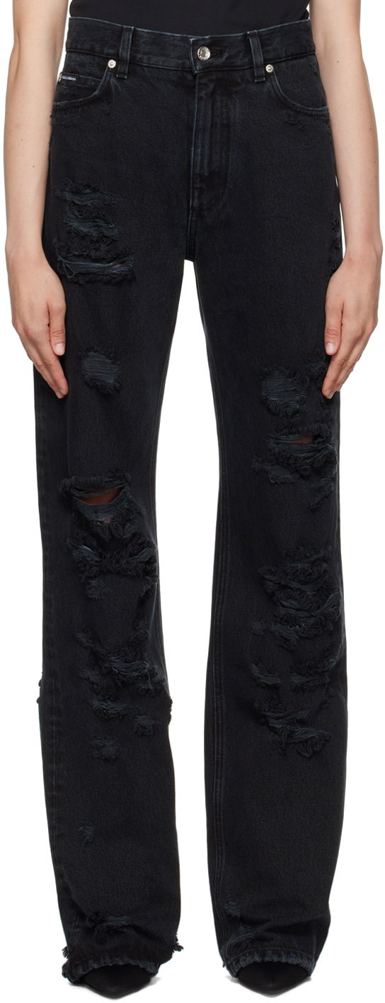 Jeans Dolce & Gabbana Black Flared Jeans Musta | FTCGND G8HR2