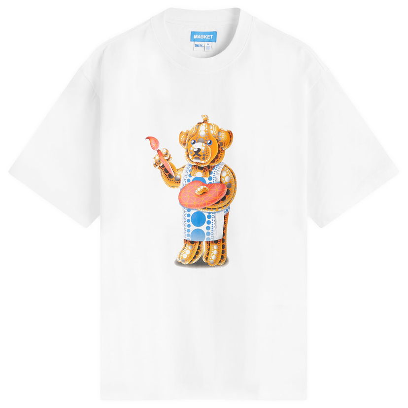 T-paita MARKET Infinity Bear Graphic T-Shirt, Size Large Valkoinen | 399002192-WHT