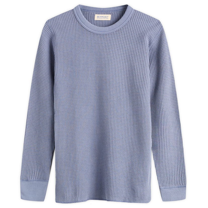 T-paita BEAMS Beams Boy Thermal Crew Long Sleeve T-Shirt Sininen | 1314-0091-654-75