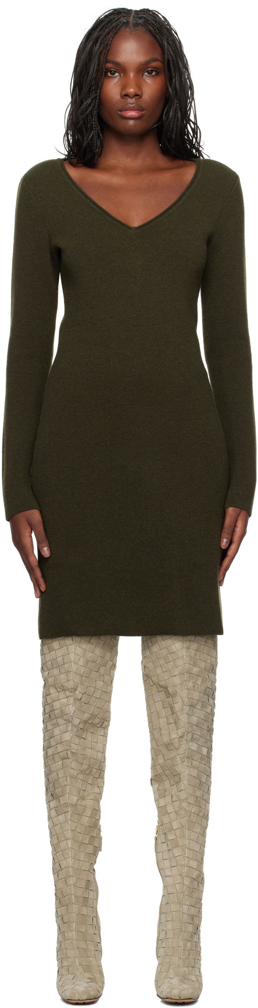 Mekko FERRAGAMO Knitted Mini Dress Vihreä | 777839